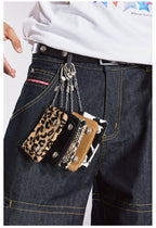 Remedy Metal Studded Keychain Coin Card Zipper Leather Wallet
