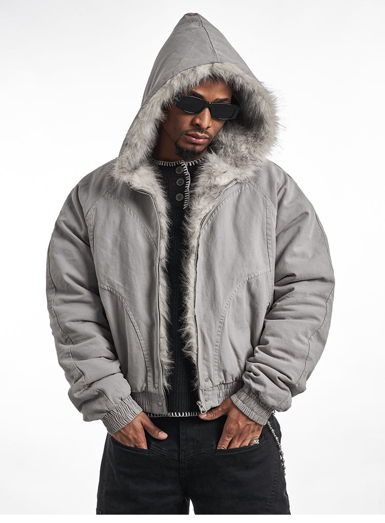 F3F Select Fur Quilted Lining Hoodie Jacket