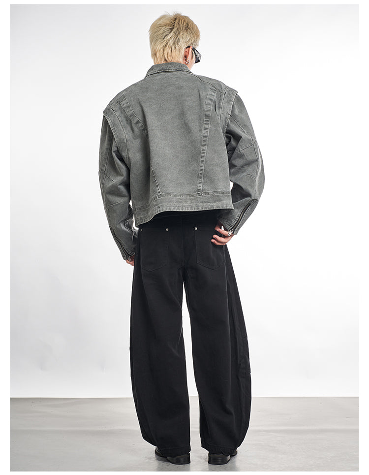 F3F Select Deconstructed Stitching Washed Denim Jacket