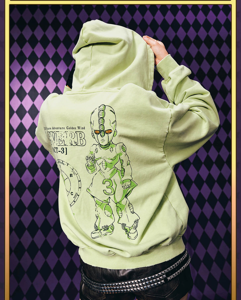 MEDM × JOJO Washed Graphic Print Zip Up Hoodie
