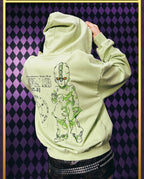 MEDM × JOJO Washed Graphic Print Zip Up Hoodie