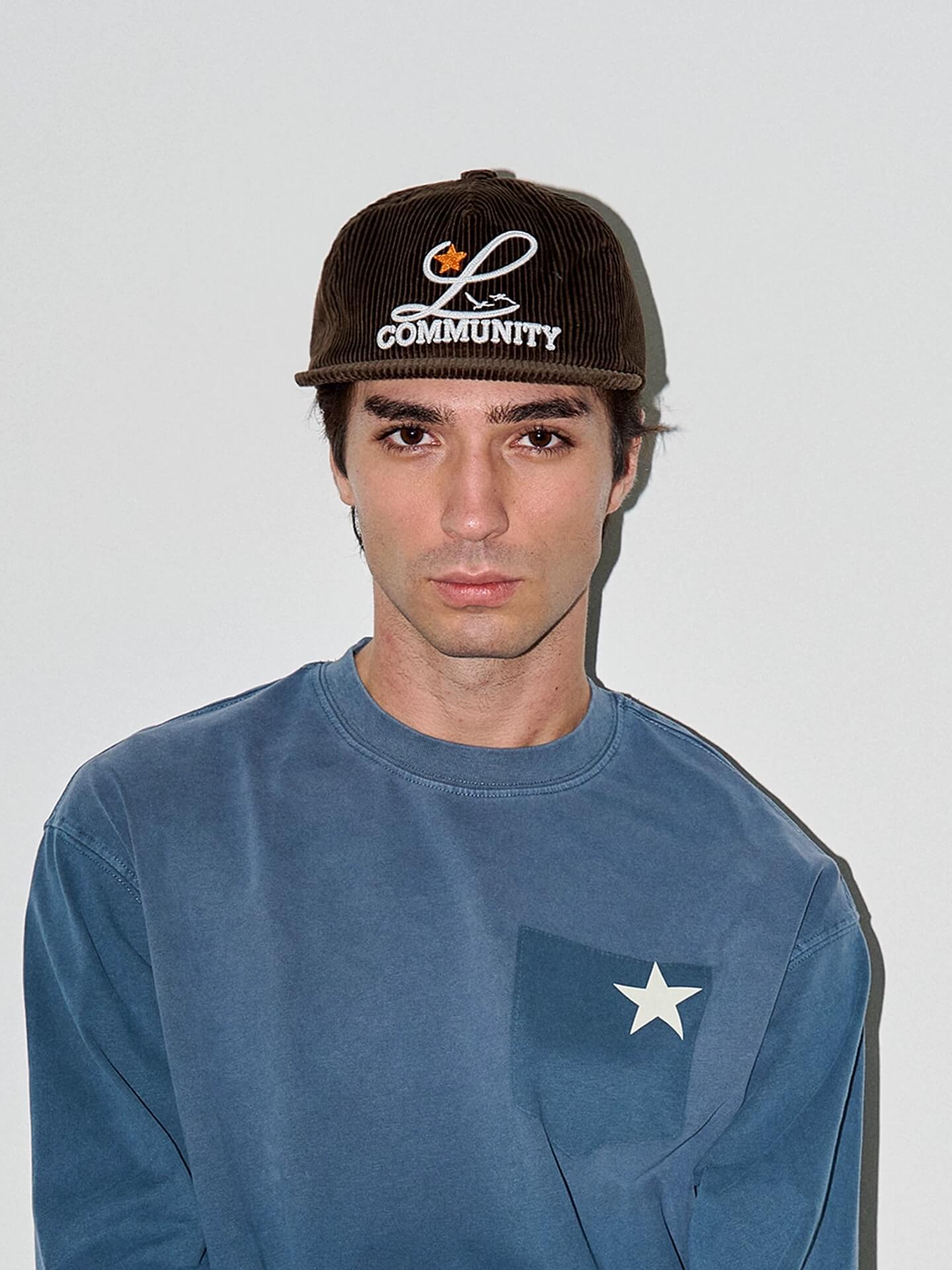 LIBERAFIT 3D Chain Stitch Embroidered Corduroy Trucker Hat