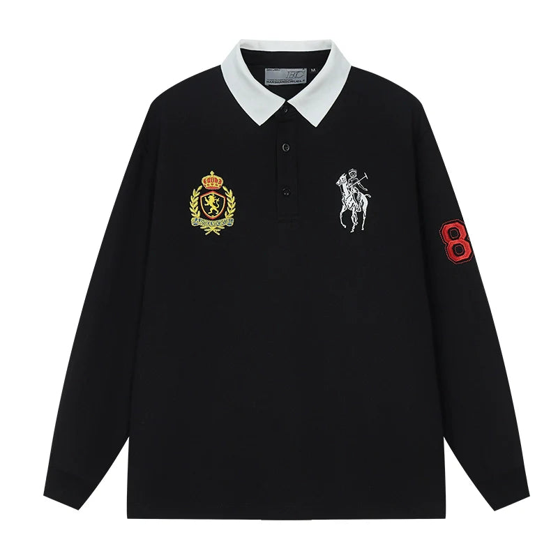 Harsh and Cruel Vintage Embroidered Long Sleeve Polo