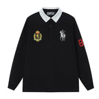Harsh and Cruel Vintage Embroidered Long Sleeve Polo