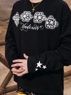 YADcrew Galaxy Star Puzzle Foam Print Long Sleeve Tee