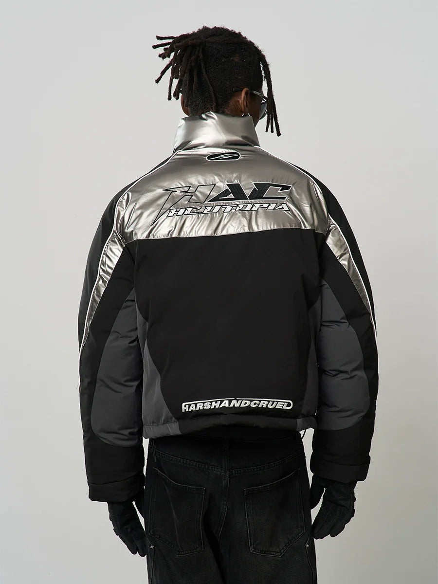 Harsh and Cruel Patchwork Embroidered Racing Down Jacket