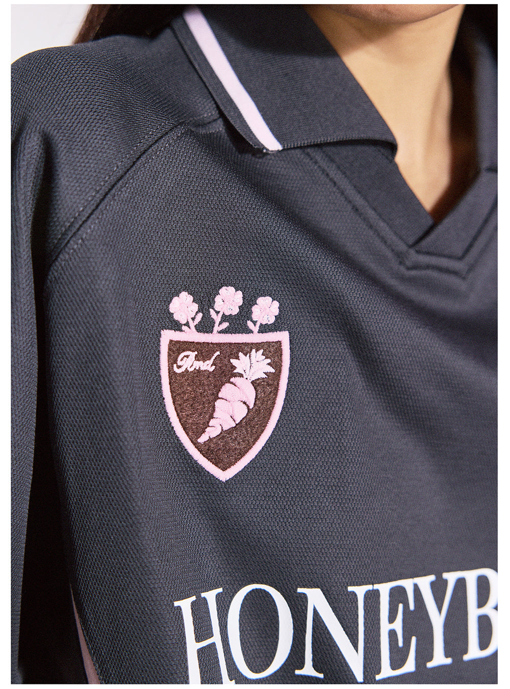 Remedy HONEYBUNNY Rabbit Embroidered Soccer Jersey Polo Shirt
