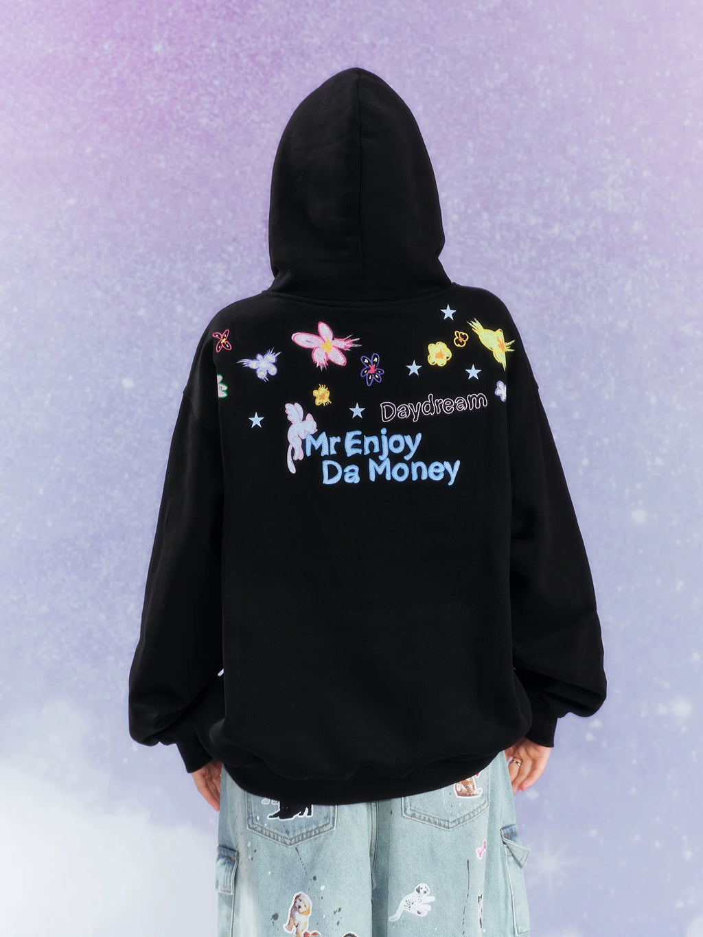 MEDM Graffiti Flower Print Hoodie