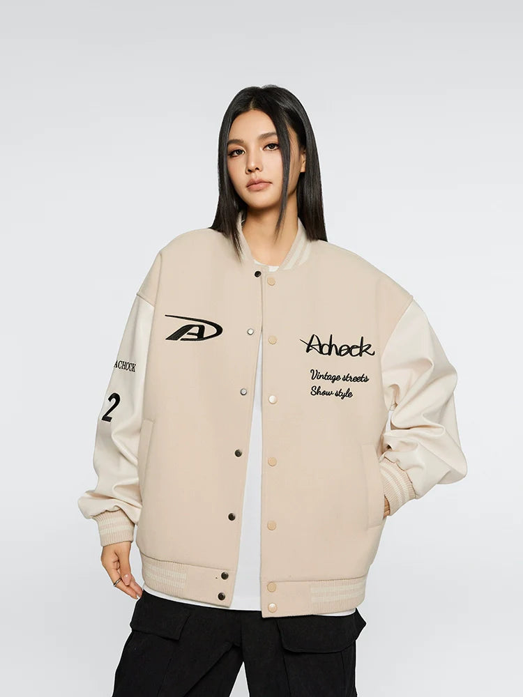 Achock Basic Embroidery Baseball Jacket