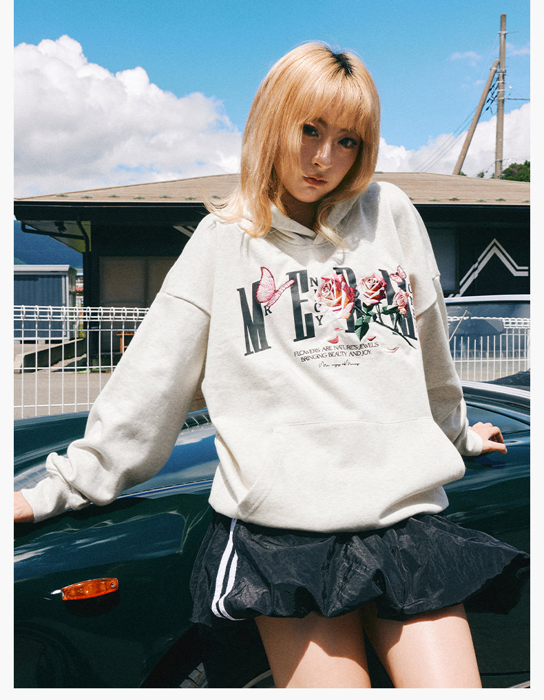MEDM Rose Embroidered Hoodie