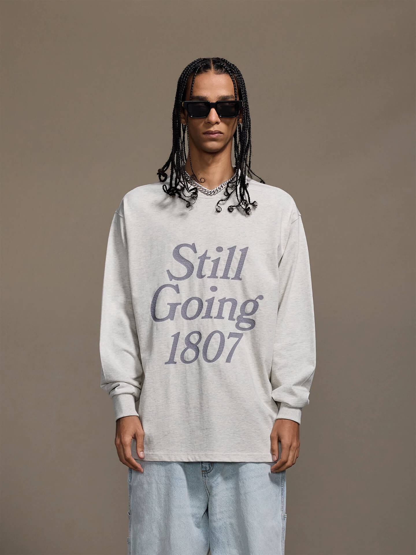 1807 STILLGOING Crackle Print Long Sleeve Tee