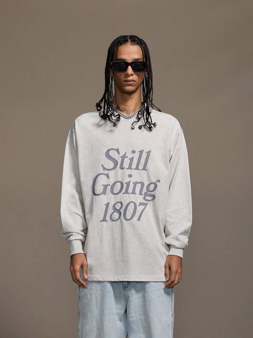 1807 STILLGOING Crackle Print Long Sleeve Tee