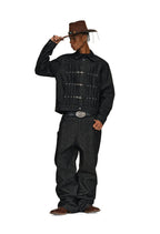 ANTIDOTE Studded Slash Pocket 3D Cut Jeans