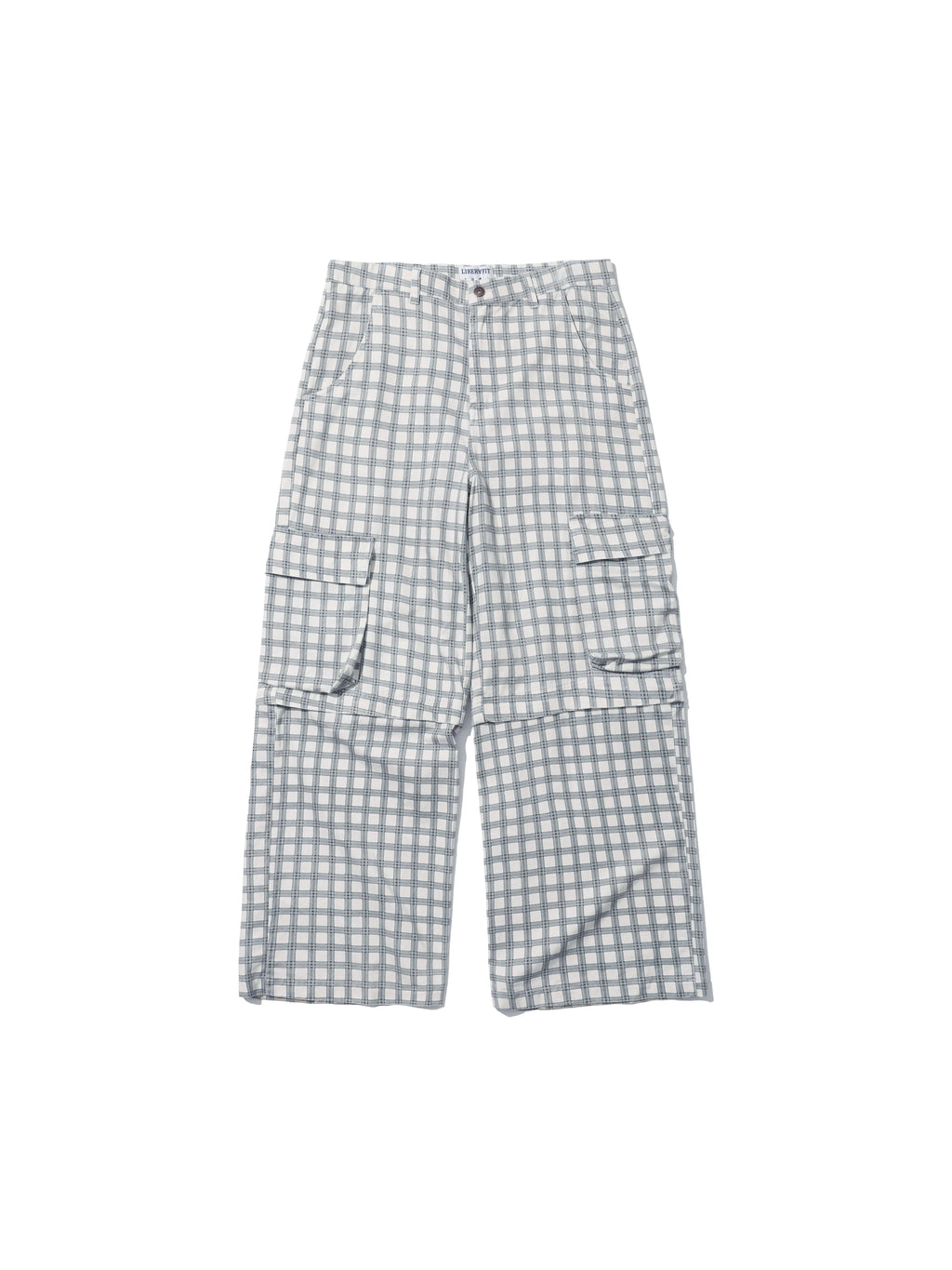 LIBERAFIT Checkered 3D Patch Pocket Zip Off Cargo Pants