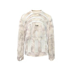 Night Lab Church Patchwork Sheer Distressed Long Sleeve Tee