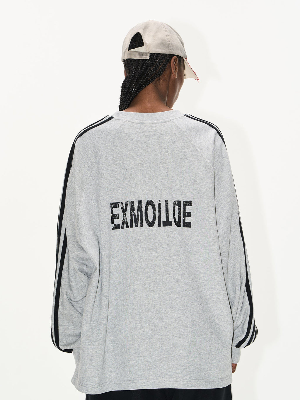 BLIND NO PLAN Sports Contrast Stitching Print Sweatshirt