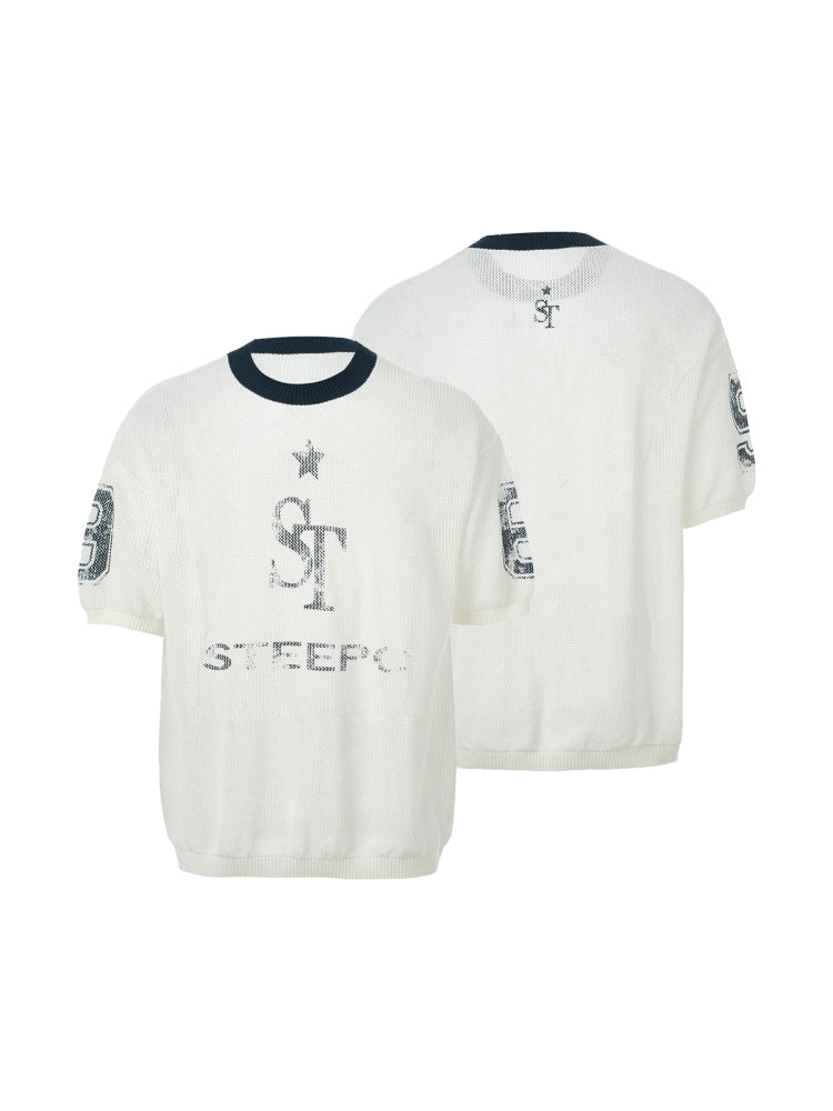 STEEPC Faded Print Mesh Knit Tee