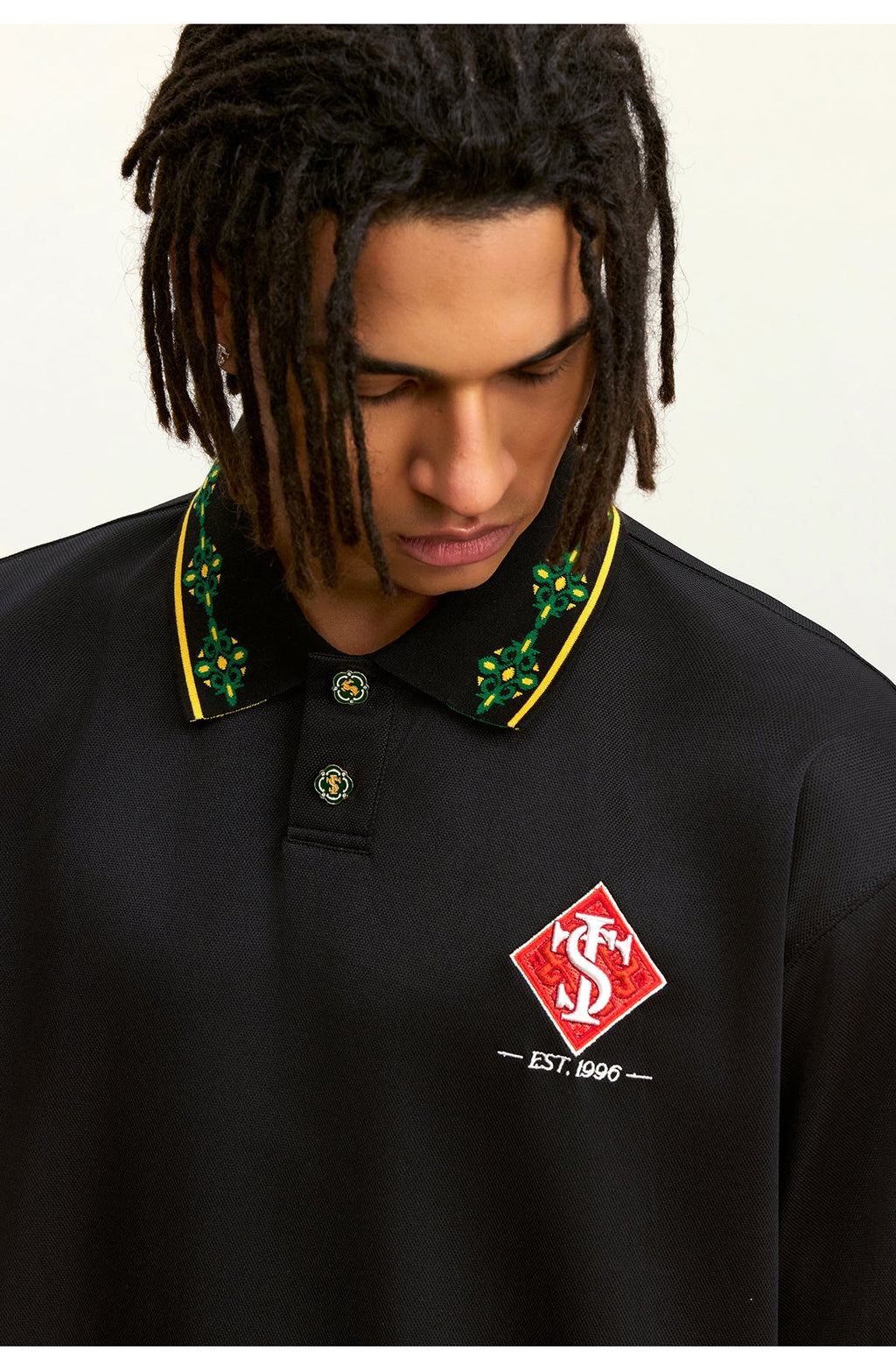 Small Town Kid Ethnic Pattern Jacquard Polo Shirt