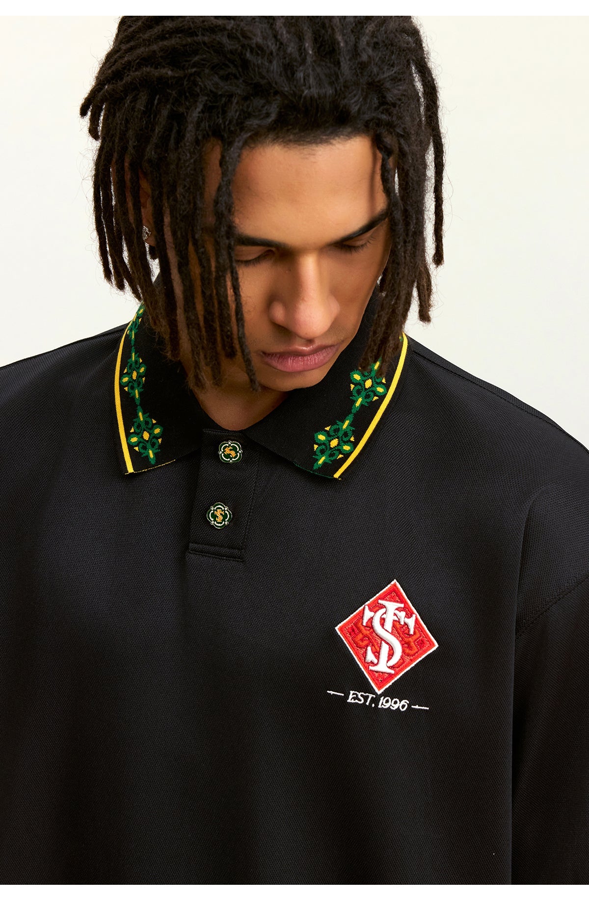 Small Town Kid Ethnic Pattern Jacquard Polo Shirt