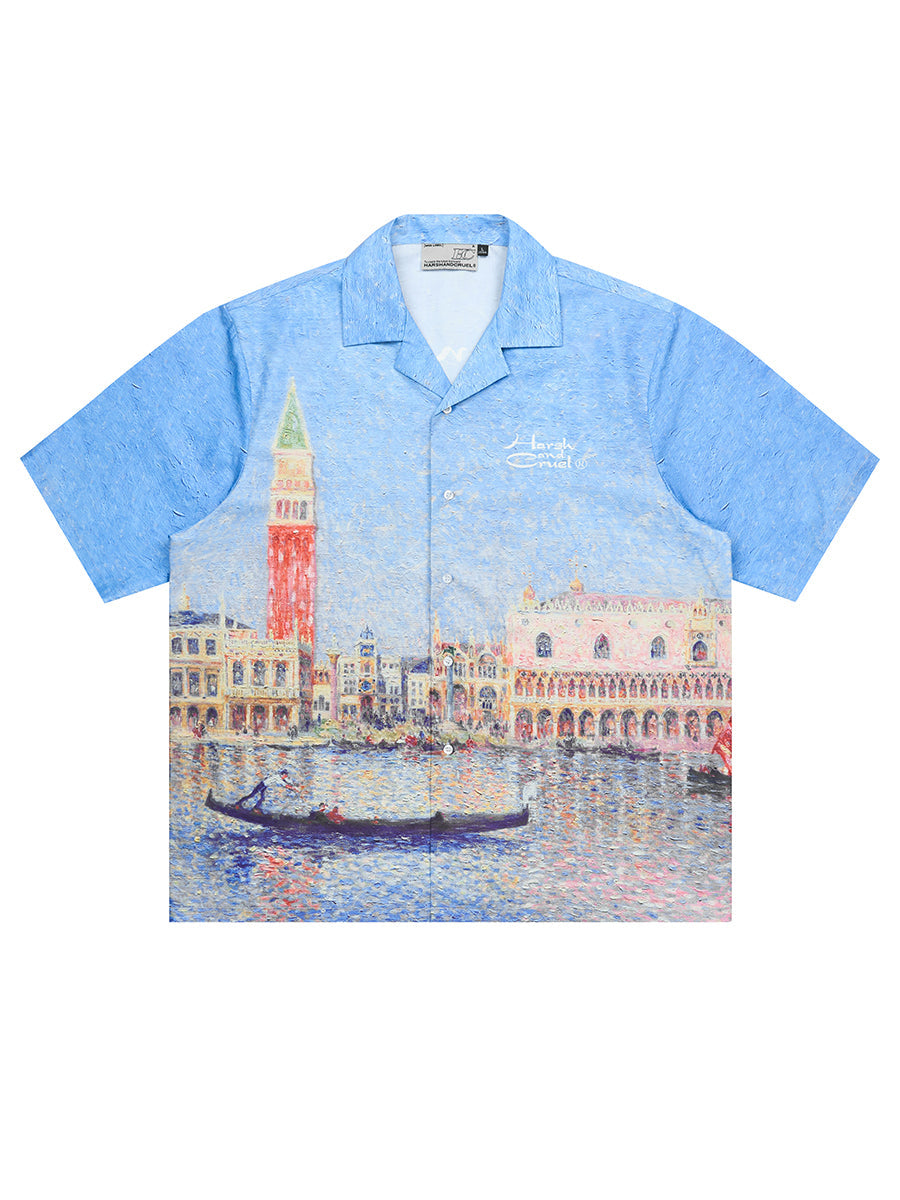 Harsh and Cruel Urban Oil Full Print Cuban Shirt
