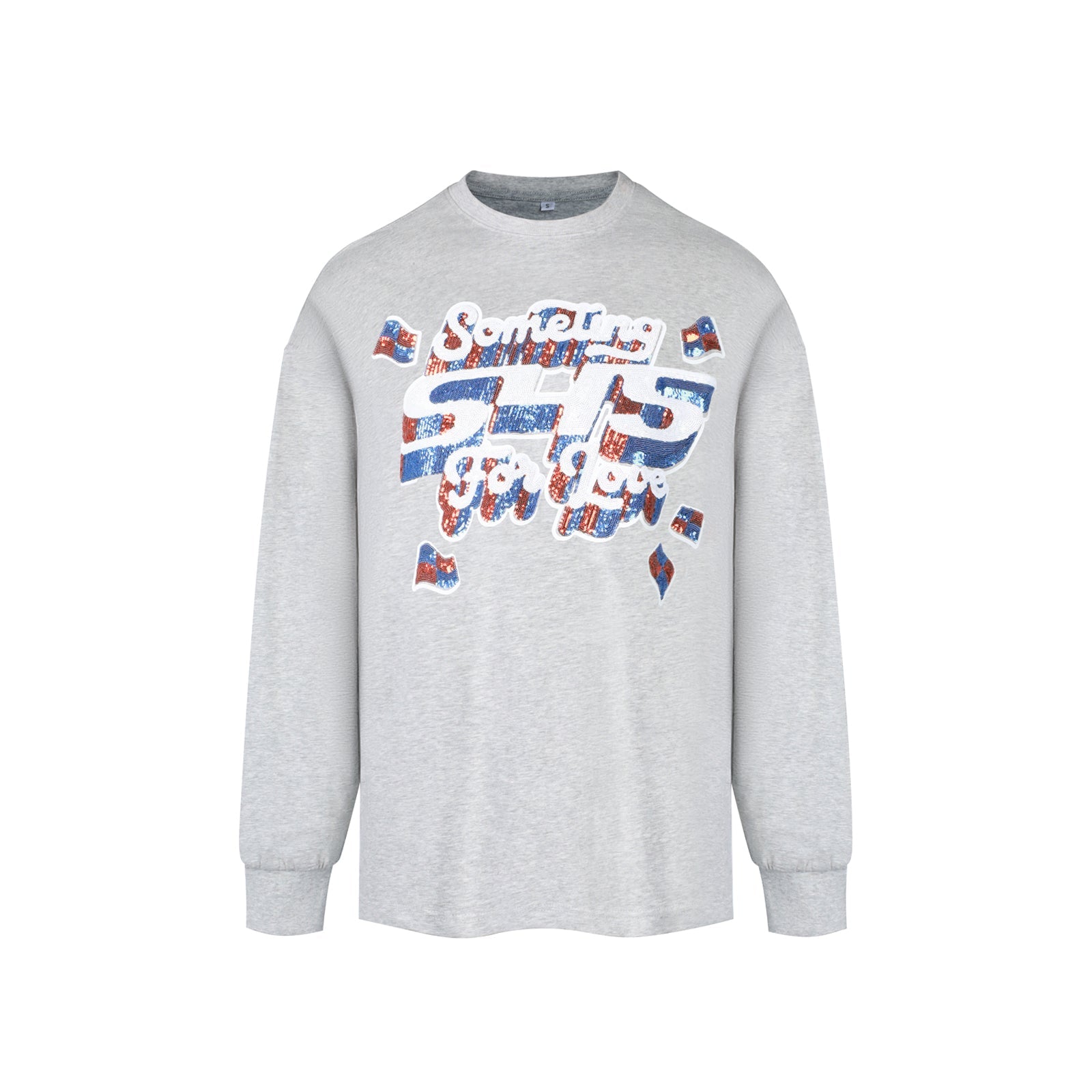 S45 3D Sequined Letter Logo Long Sleeve Tee
