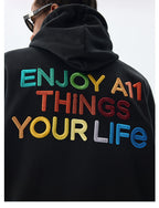 MEDM Rainbow Letter Zip Up Hoodie