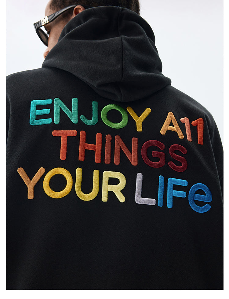 MEDM Rainbow Letter Zip Up Hoodie