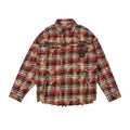 Labt Western Plaid Frayed Flannel Long Sleeve Shirt