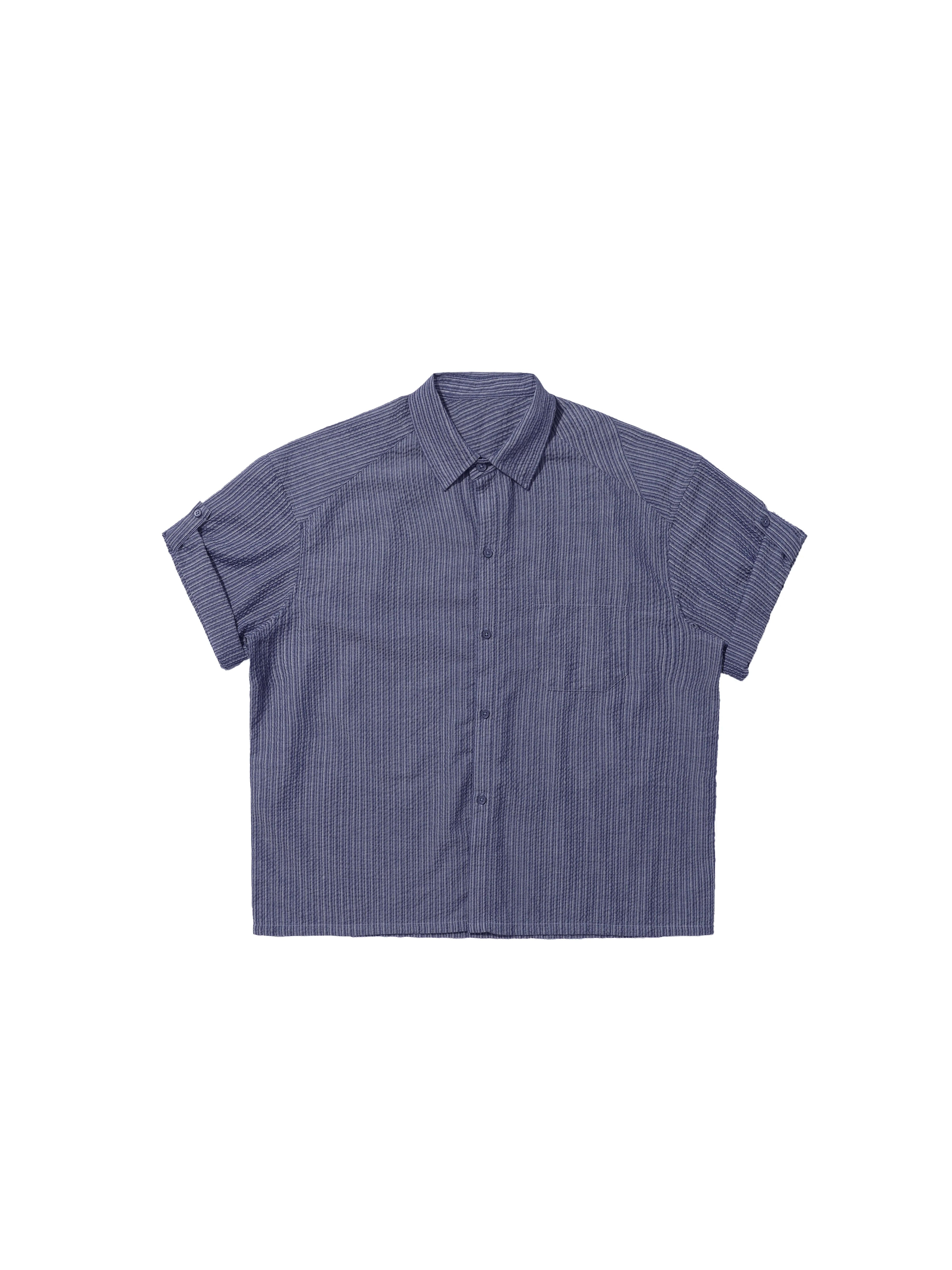 LIBERAFIT Cross Weave Striped Pique Short Sleeve Shirt