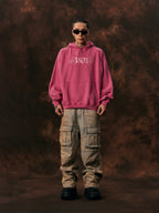 1807 STILL GOING Floral Print Washed Aged Hoodie