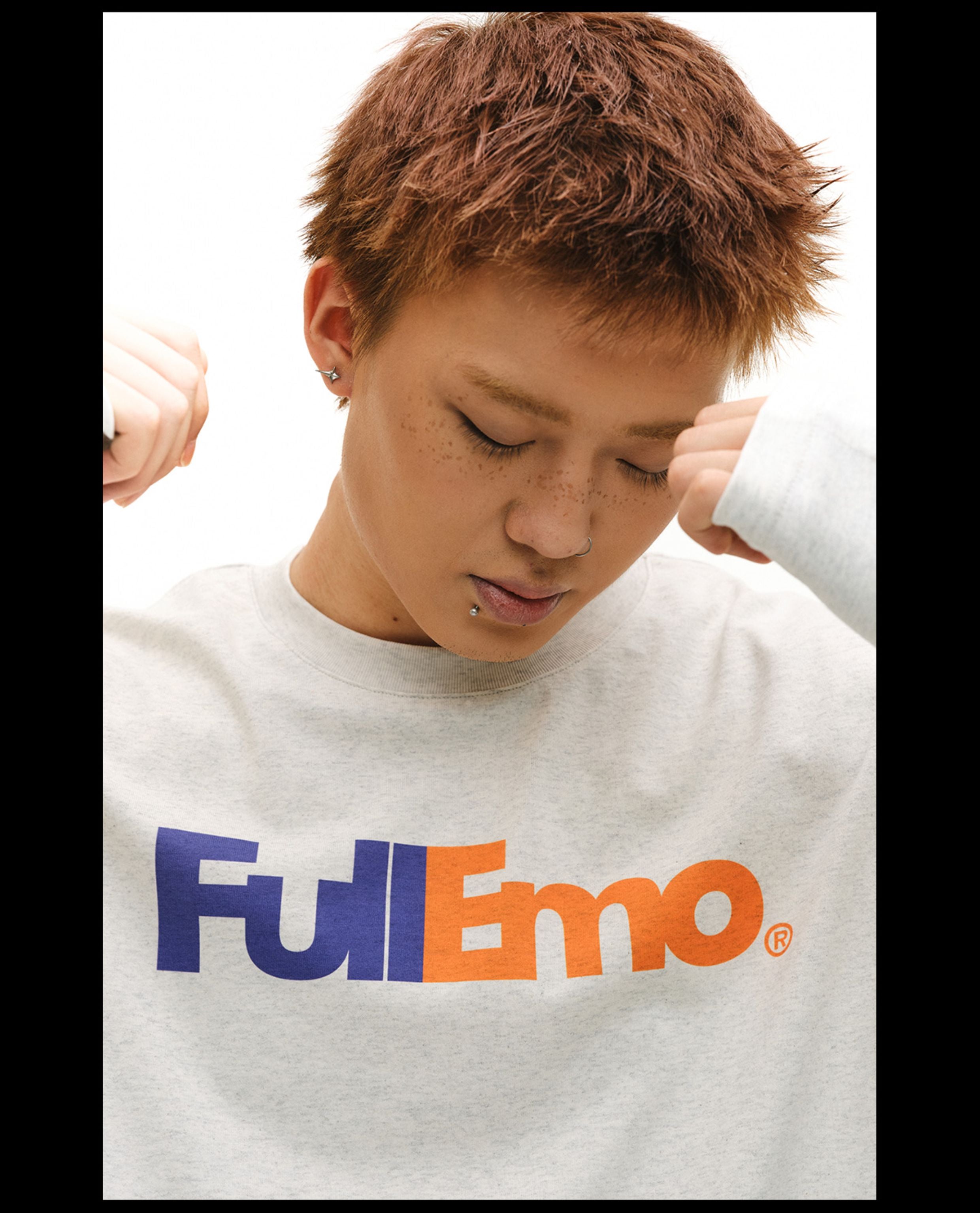 NOVACAM Vintage Playful Logo Long Sleeve Tee
