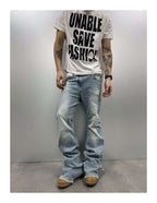 KARMANISTIC Rhinestone Slogan Print Tee
