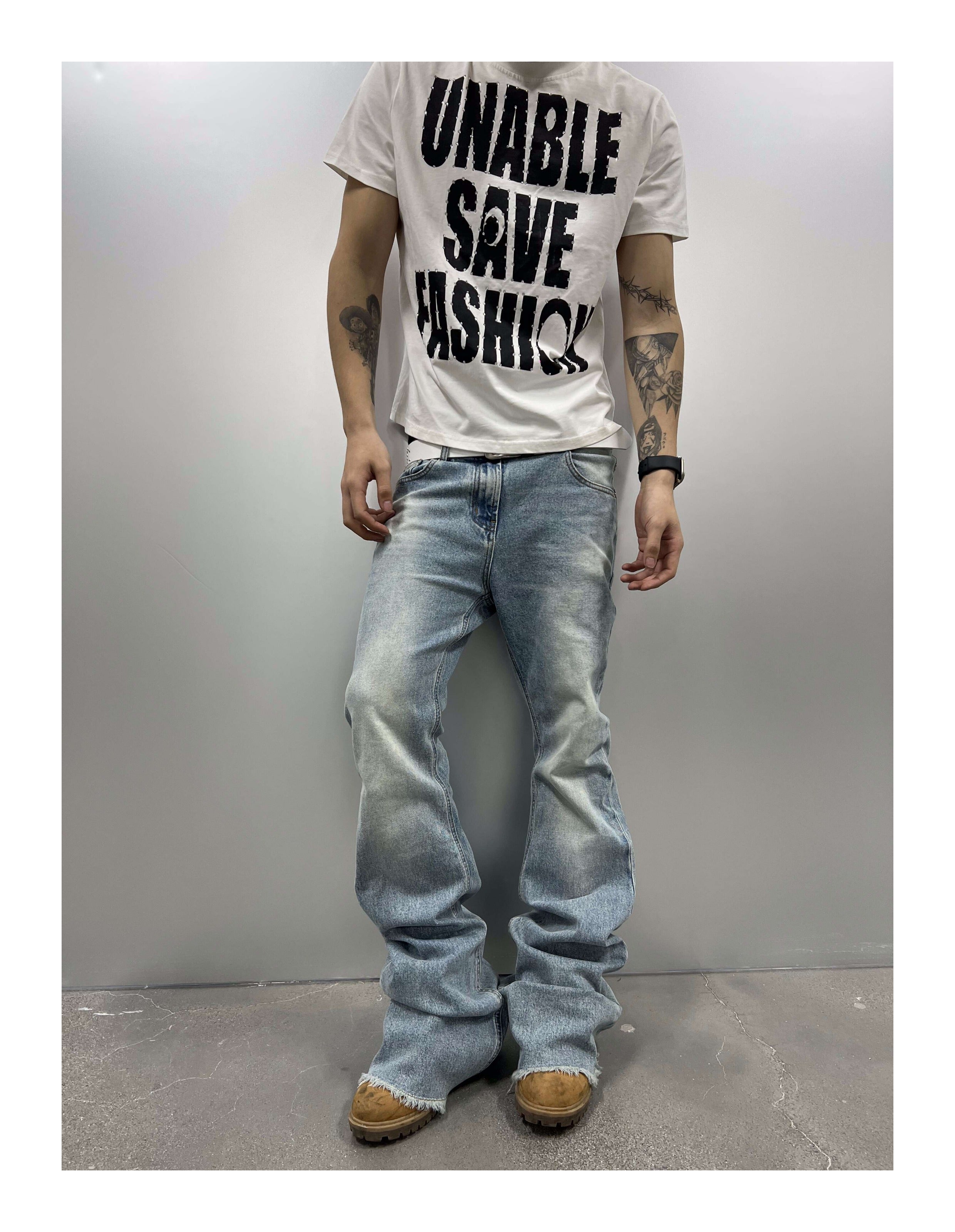 KARMANISTIC Rhinestone Slogan Print Tee