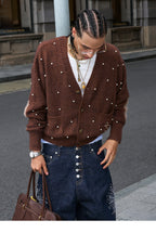 STEEPC Wool Blend Pearl Knit Cardigan