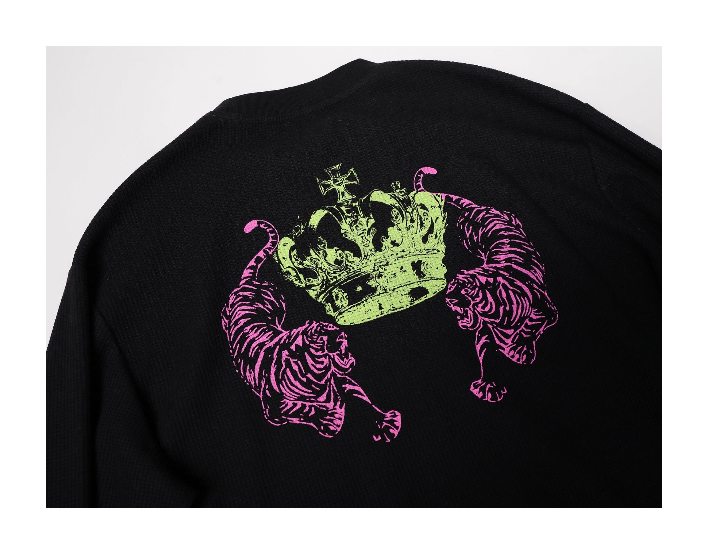 KARMANISTIC Printed Waffle Long Sleeve Tee
