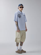 F2CE Printed Striped Short-Sleeve Pullover Shirt