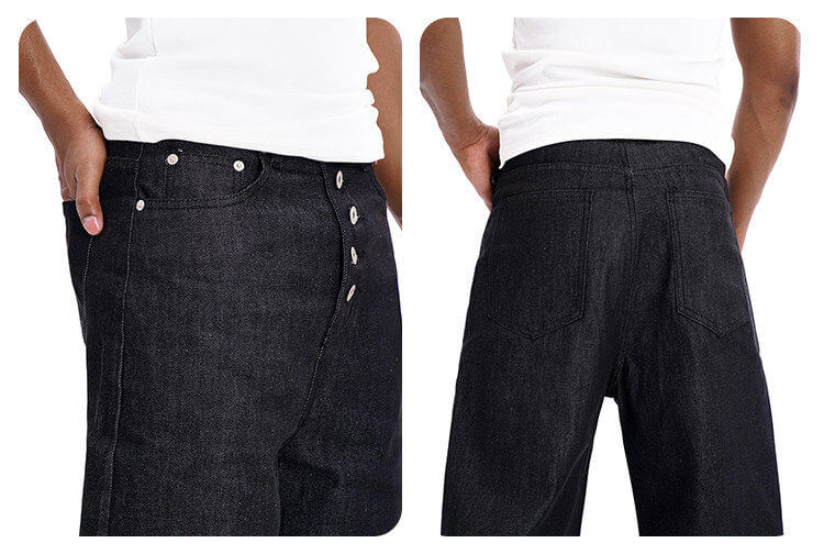 F3F Select Button Fly Baggy Denim Shorts