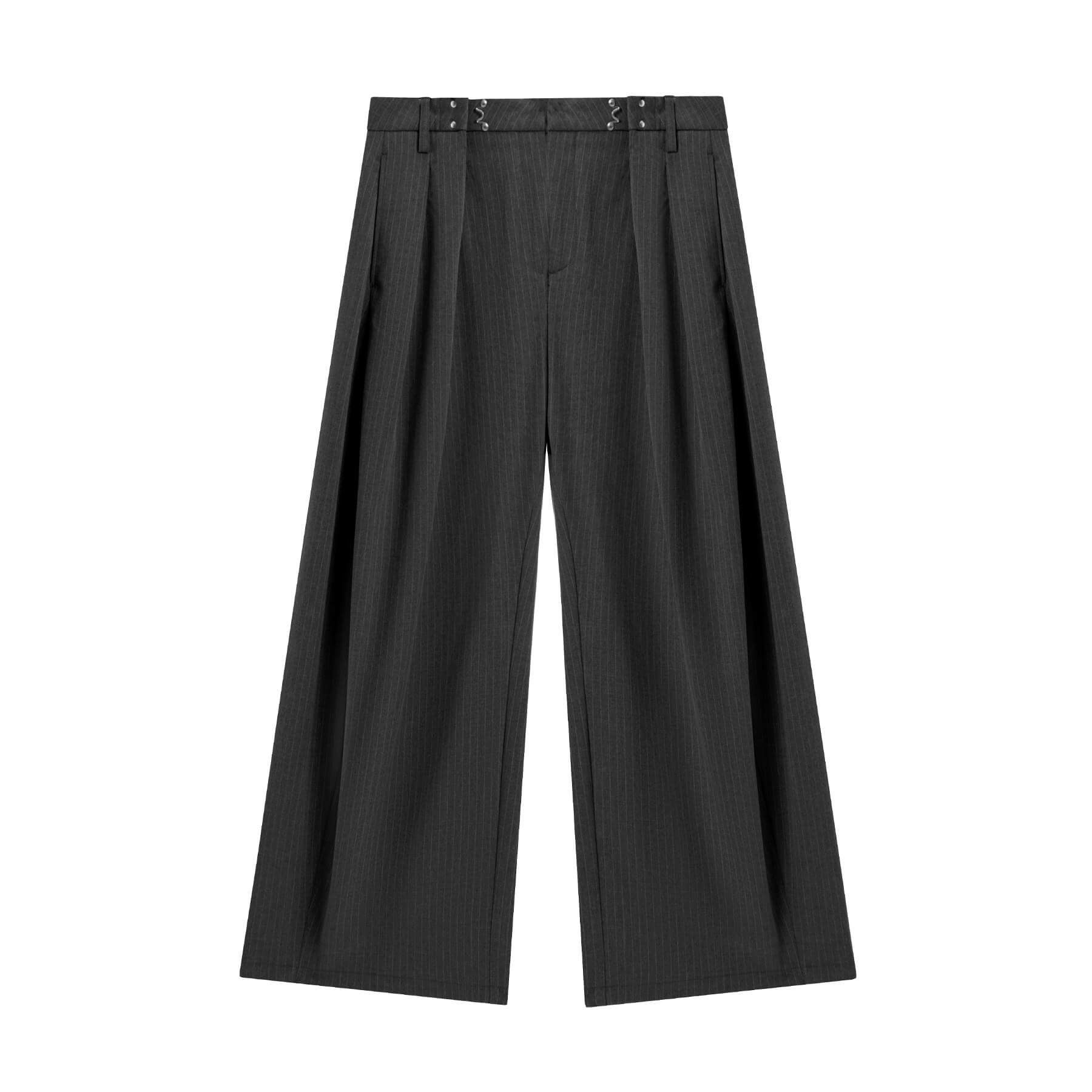 JHYQ Pinstripe Pleated Wide Leg Suit Pants