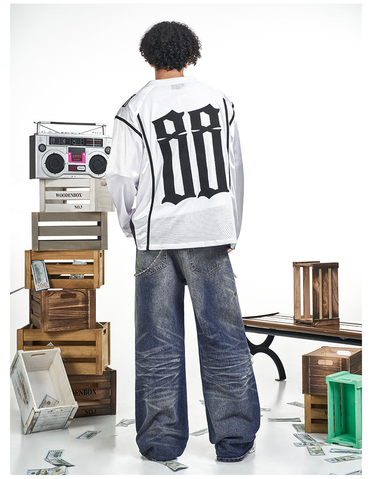 F3F Select 88 Numbered Mesh Long Sleeve Hockey Jersey