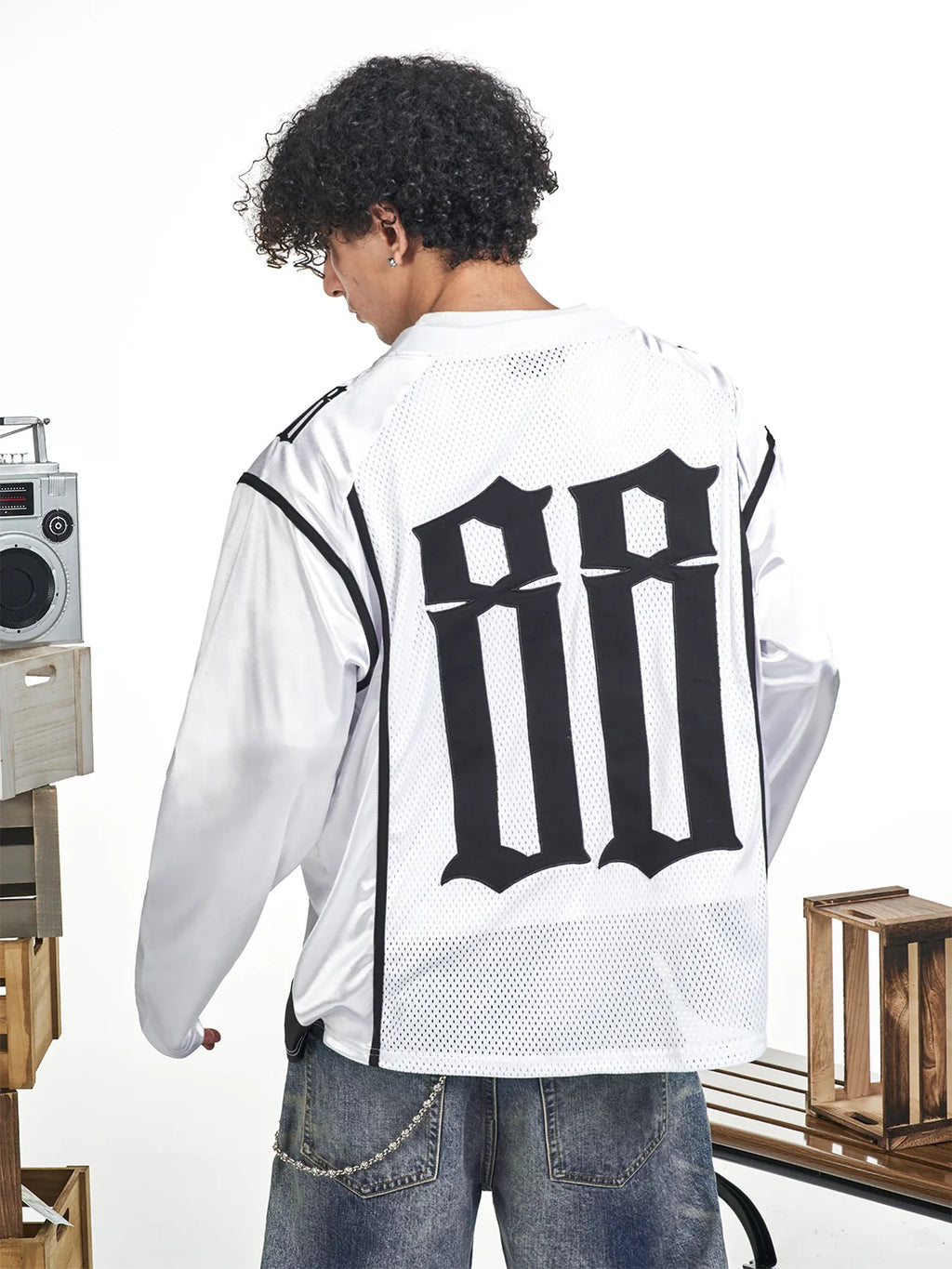 F3F Select 88 Numbered Mesh Long Sleeve Hockey Jersey