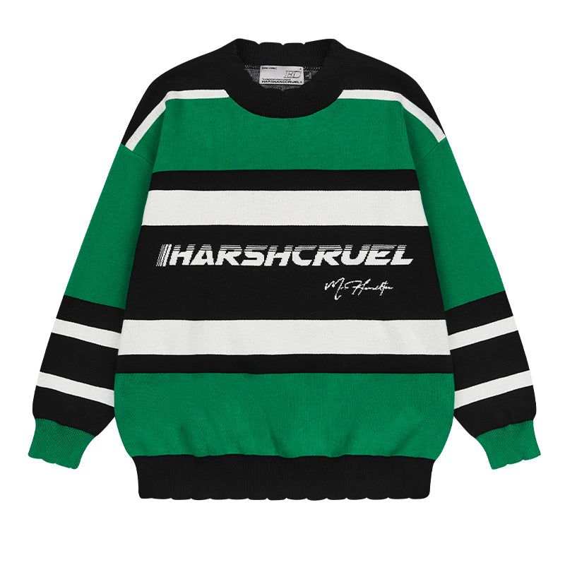 Harsh and Cruel Striped Logo Knit Sweater