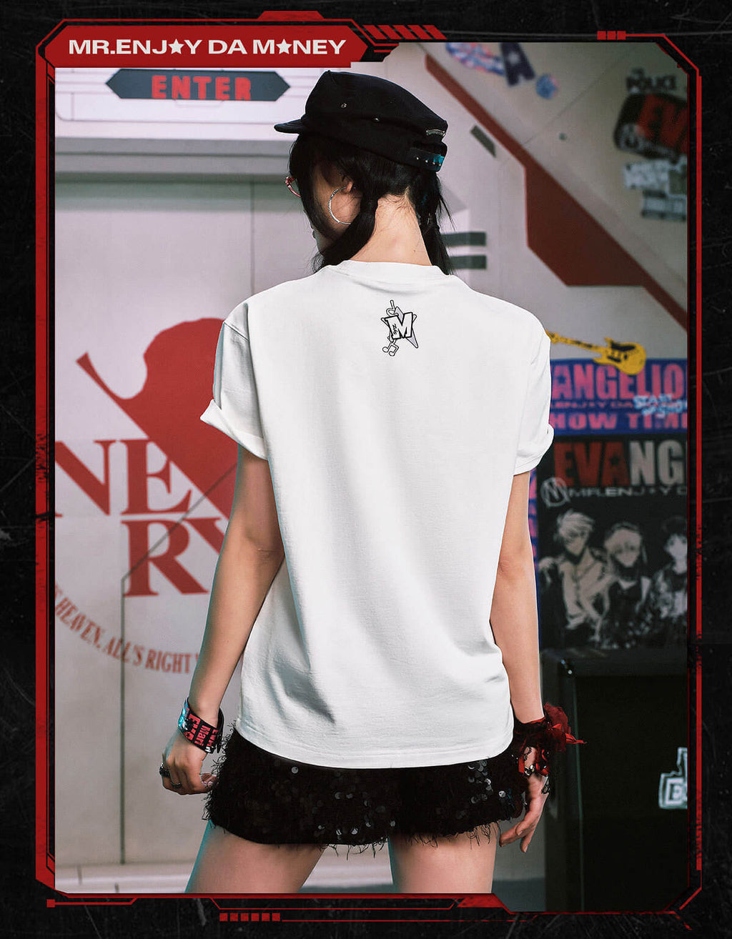 MEDM x EVA NEVER END Cute Character Music Note Graphic Tee
