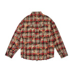 Labt Western Plaid Frayed Flannel Long Sleeve Shirt