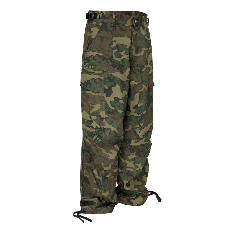 F2CE Pleated Camouflage Work Baggy Cargo Pants