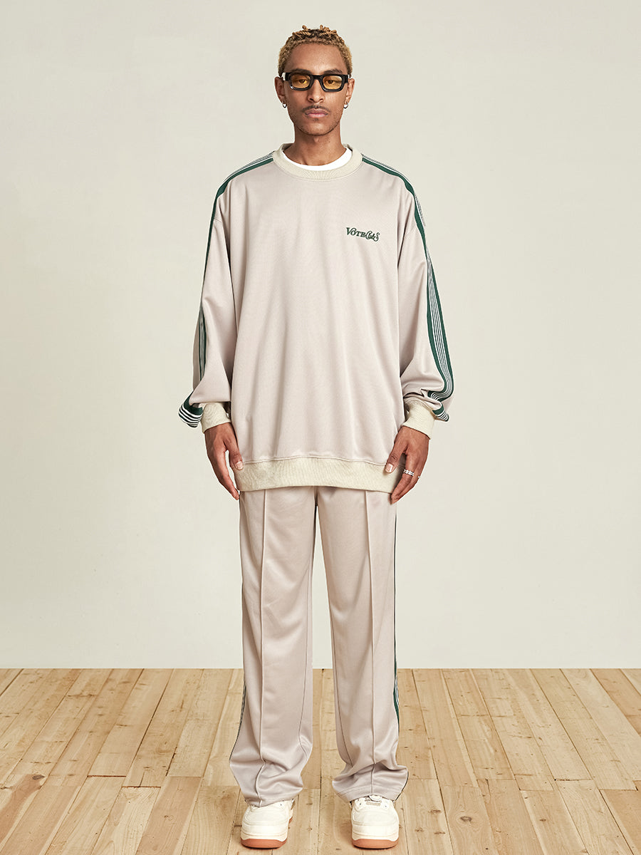 VOTE Striped Tracksuit Sweatshirt