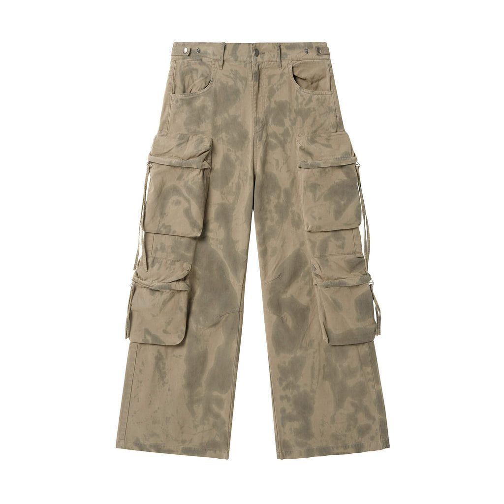 JHYQ Vintage Camo Large Multi Pocket Baggy Cargo Pants