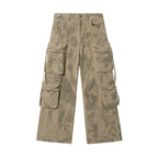 JHYQ Vintage Camo Large Multi Pocket Baggy Cargo Pants