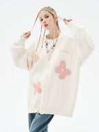 Harsh and Cruel Hand painted Flowers Knitted Cardigan