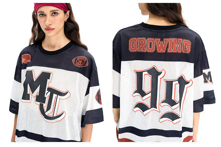F3F Select Football Print Color Block Mesh Short Sleeve Jersey