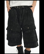NOVACAM Camouflage & Black Baggy Work Cargo Shorts